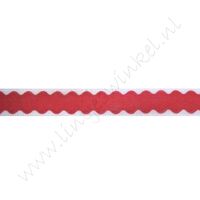 Satinband Weihnachten 10mm - Zackig Rot