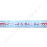 Satinband Herzen 16mm - Happy Valentine