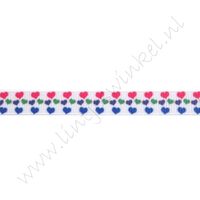 Ripsband Herzen 10mm - Mini Pink Blau Lila Grün