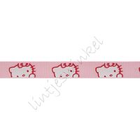 Ripsband Cartoon 10mm - Hello Kitty Rosa Groß