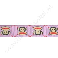 Ripsband Cartoon 16mm - Affe Lila