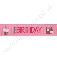 Ripsband Text 16mm - Happy Birthday Rosa