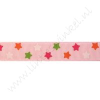 Ripsband Sterne 16mm - Stern Rosa Mix
