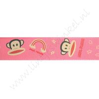 Ripsband Cartoon 22mm - Affe Pink