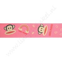 Ripsband Cartoon 22mm - Affe Pink