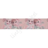 Ripsband Cartoon 22mm - Frozen Rosa