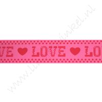 Ripsband Herzen 25mm - Love Pink