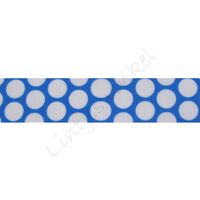 Ripsband Punkte Groß Mix 22mm - Blau Weiß