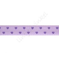 Ripsband Herzen 10mm - Mini Lavendel Lila