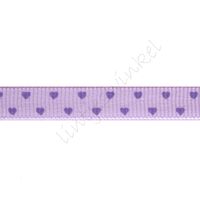 Ripsband Herzen 10mm - Mini Lavendel Lila