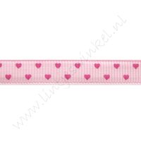Ripsband Herzen 10mm - Mini Rosa Pink