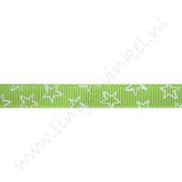 Ripsband Sterne Offen 10mm - Apfelgrün Weiß