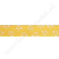 Ripsband Sterne Offen 16mm - Gelb Weiß