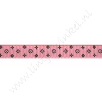 Ripsband Aufdruck 10mm - Design Rosa