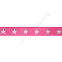 Ripsband Sterne 10mm - Pink Weiß