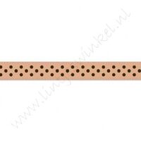 Satinband Punkte 10mm - Beige Braun