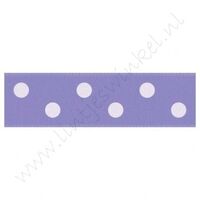 Satinband Punkte 22mm - Lavendel Weiß