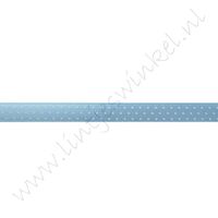 Satinband Kleine Punkte 6mm - Hell Blau Weiß
