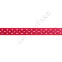 Satinband Punkte 10mm - Rot Rosa