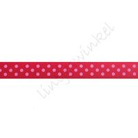 Satinband Punkte 10mm - Rot Rosa