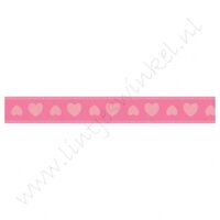 Satinband Herzen 10mm - Pink Rosa