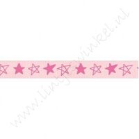 Satinband Sterne 10mm - Rosa Pink