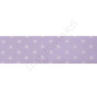Satinband Sterne 22mm - Lavendel Weiß