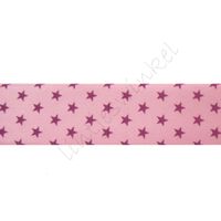 Satinband Sterne 22mm - Rosa Violett