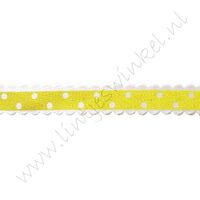 Satinband Bogen 10mm - Punkte Gelb