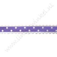 Satinband Bogen 10mm - Punkte Lavendel