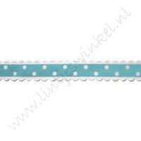 Satinband Bogen 10mm - Punkte Hell Blau