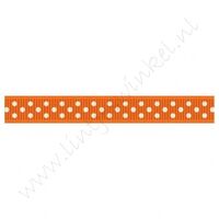 Ripsband Punkte 10mm - Orange Weiß