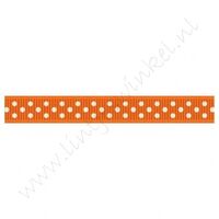 Ripsband Punkte 10mm - Orange Weiß