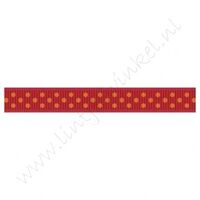 Ripsband Punkte 10mm - Rot Orange