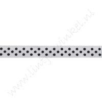 Ripsband Punkte 10mm - Weiß Schwarz