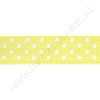 Ripsband Punkte 16mm - Gelb Weiß