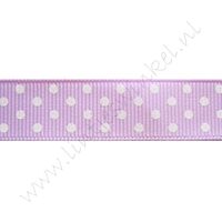 Ripsband Punkte 16mm - Lavendel Weiß