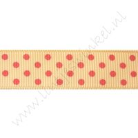 Ripsband Punkte 16mm - Pfirsich Pink