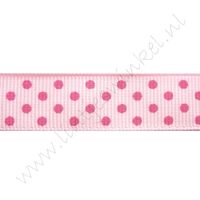 Ripsband Punkte 16mm - Rosa Pink