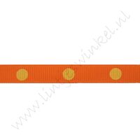 Ripsband Punkte Groß 10mm - Orange Gelb