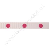Ripsband Punkte Groß 10mm - Hell Rosa Pink