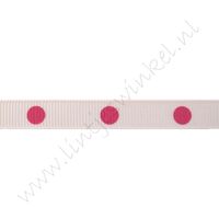 Ripsband Punkte Groß 10mm - Hell Rosa Pink