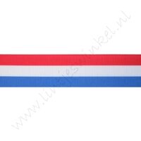 Ripsband Flagge 25mm - Rot Weiß Blau (Hell)