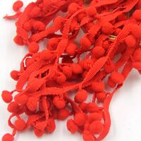 Bommelband 10mm (Maß Pompom) - Rot