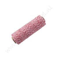 Bakers Twine (Baumwollkordel) 1mm - Rosa Rot Weiß