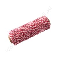 Bakers Twine (Baumwollkordel) 1mm - Rot Weiß