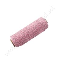 Bakers Twine (Baumwollkordel) 1mm - Rosa Weiß