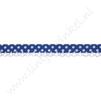 Schrägband Häkelborte 12mm - Polka Dunkel Blau