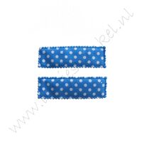 Haarspeldhoesjes Rechthoek 5cm - Polka Aqua (2 st.)