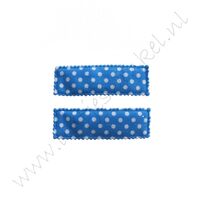 Haarspeldhoesjes Rechthoek 5cm - Polka Aqua (2 st.)